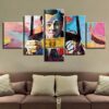 Graffiti Leonardo DiCaprio - Abstract 5 Panel Canvas Art Wall Decor