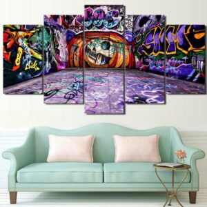 Graffiti - Abstract 5 Panel Canvas Art Wall Decor