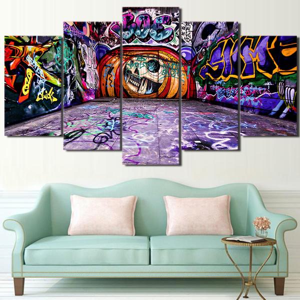 Graffiti - Abstract 5 Panel Canvas Art Wall Decor Graffiti - Abstract 5 Panel Canvas Art Wall Decor