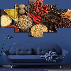 Grain Food 3 - Kitchen 5 Panel Canvas Art Wall Decor