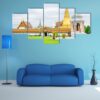 Grand Palace In Bangkok - Nature 5 Panel Canvas Art Wall Decor