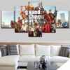 Grand Theft Auto V Character Posters 1 - Gaming 5 Panel Canvas Art Wall Decor