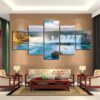 Grand Waterfall - Nature 5 Panel Canvas Art Wall Decor