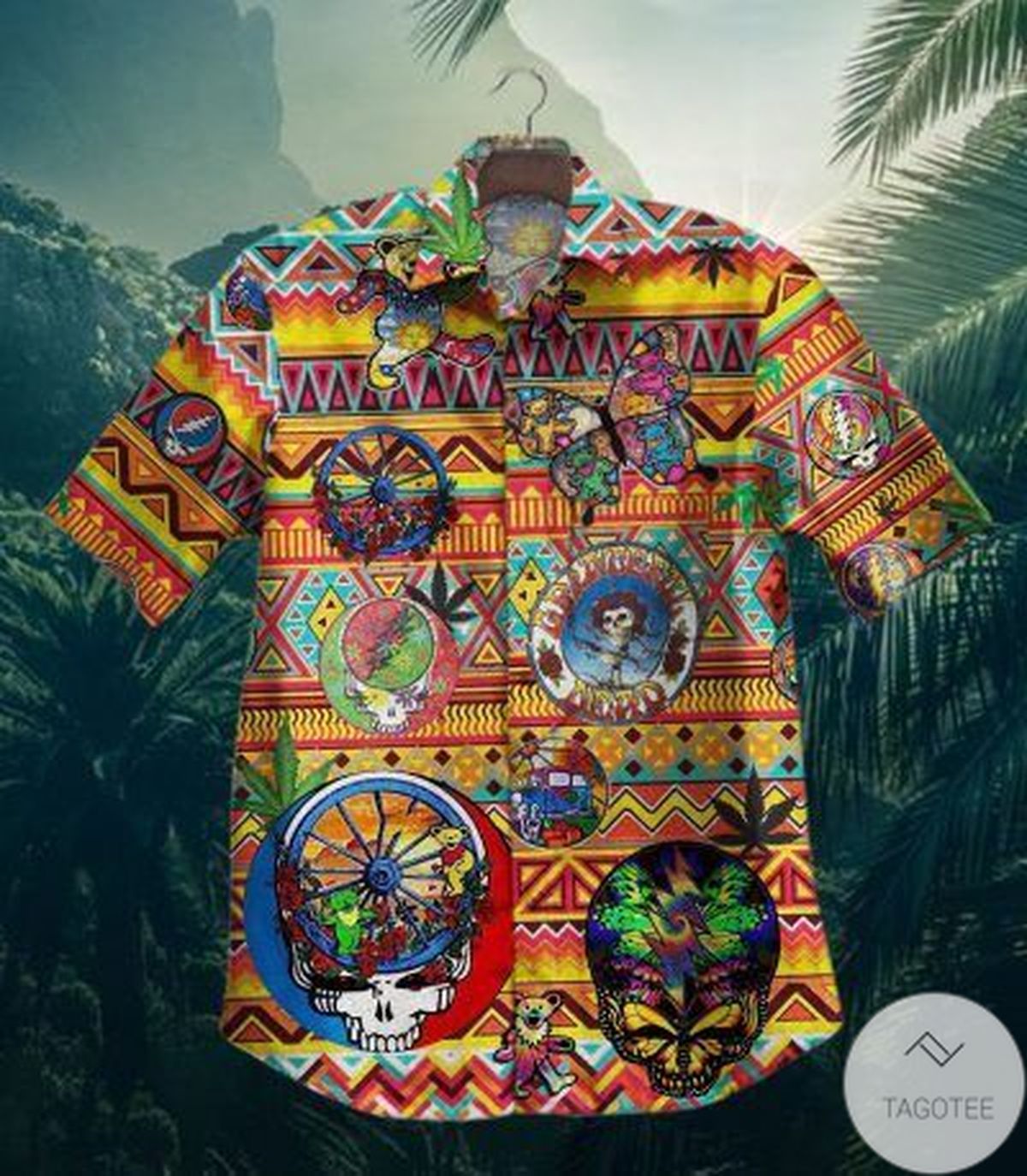 Grateful Dead Skull Tropical Vintage Hawaiian Shirt Grateful Dead Skull Tropical Vintage Hawaiian Shirt