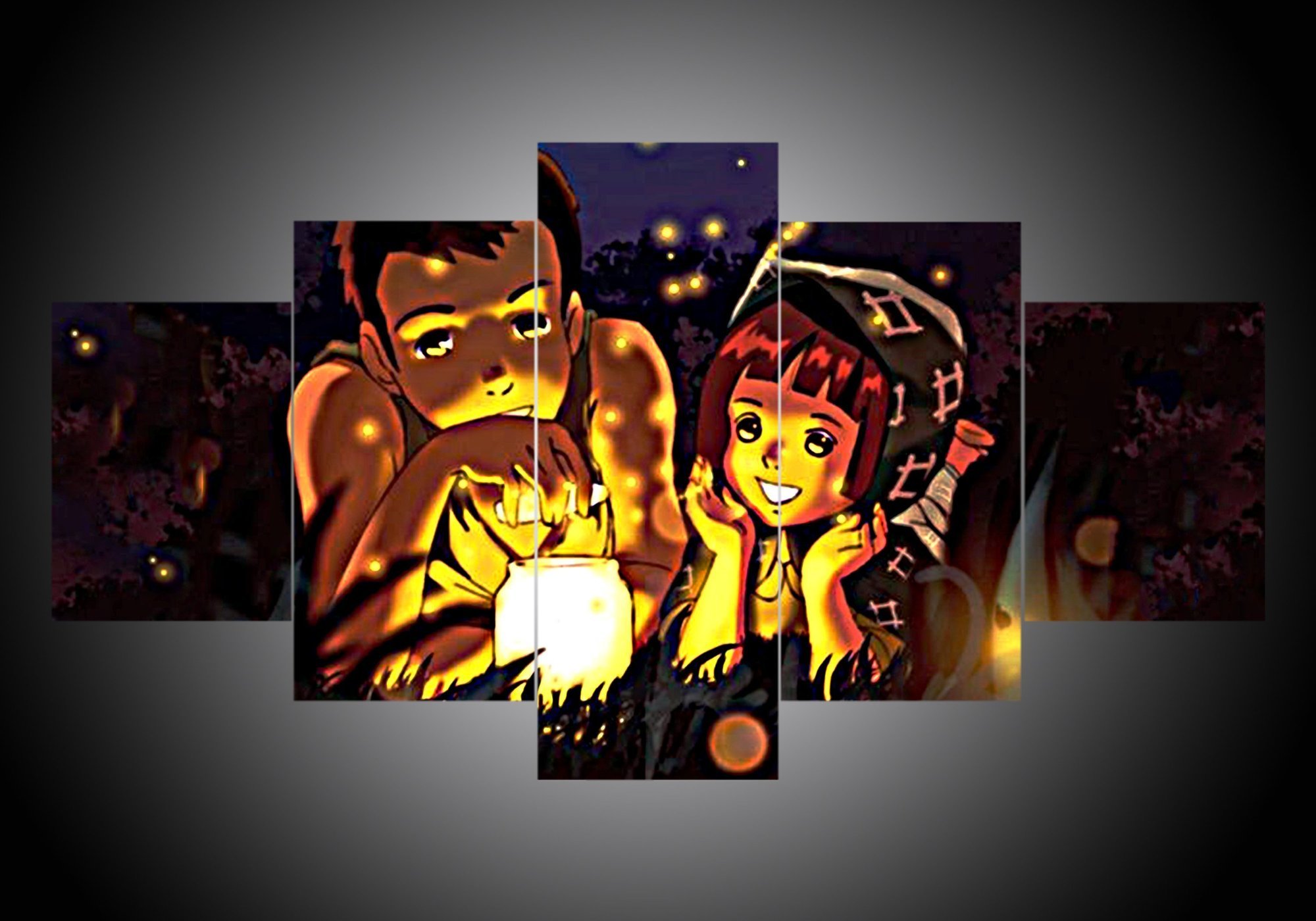 Grave Of The Fireflies 1 - Anime 5 Panel Canvas Art Wall Decor Grave Of The Fireflies 1 - Anime 5 Panel Canvas Art Wall Decor