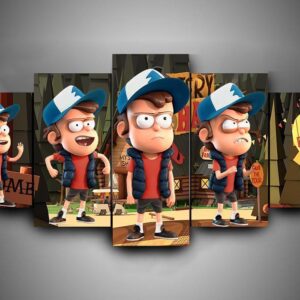 Gravity Falls 3 - Cartoon 5 Panel Canvas Art Wall Decor