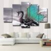 Gray Dragon - Abstract Animal 5 Panel Canvas Art Wall Decor