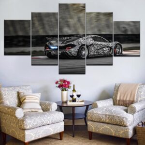 Gray Sports - Automative 5 Panel Canvas Art Wall Decor