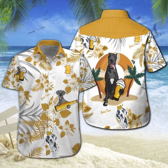 Great Dane Beer Hawaiian Shirt Summer Button Up Great Dane Beer Hawaiian Shirt Summer Button Up