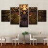 Great Deer - Animal 5 Panel Canvas Art Wall Decor