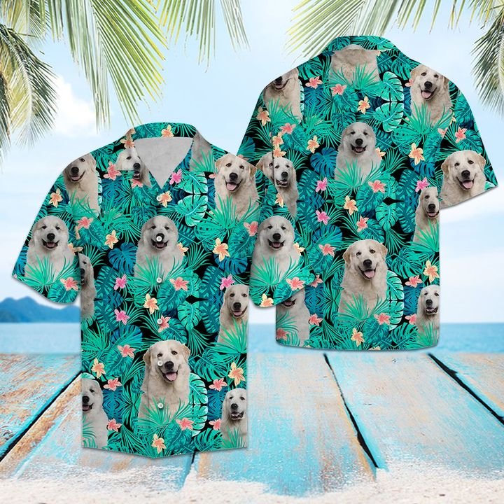 Great Pyrenees Tropical Hawaiian Shirt Summer Button Up Great Pyrenees Tropical Hawaiian Shirt Summer Button Up