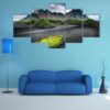 Great Wind Rippled Beach Black Sand - Nature 5 Panel Canvas Art Wall Decor