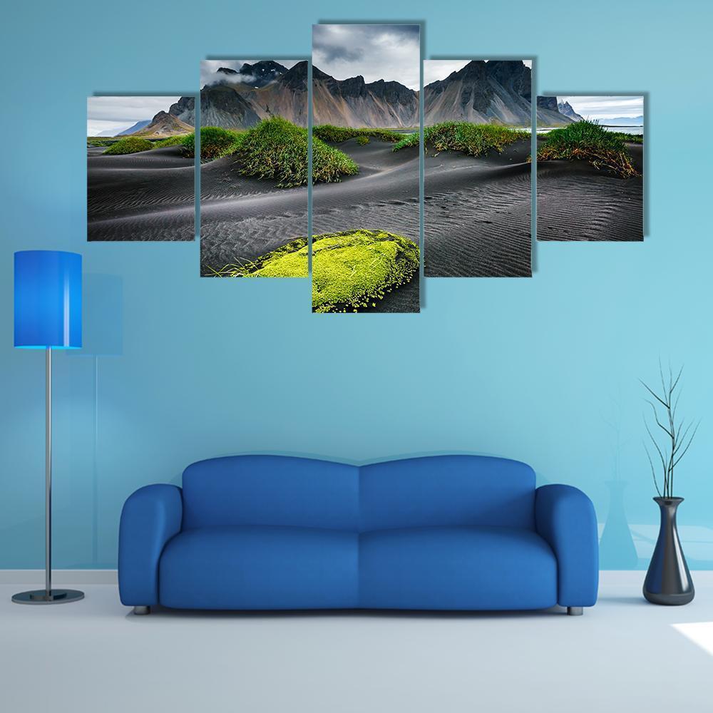 Great Wind Rippled Beach Black Sand - Nature 5 Panel Canvas Art Wall Decor Great Wind Rippled Beach Black Sand - Nature 5 Panel Canvas Art Wall Decor