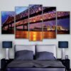 Greater New Orleans Bridge - Nature 5 Panel Canvas Art Wall Decor