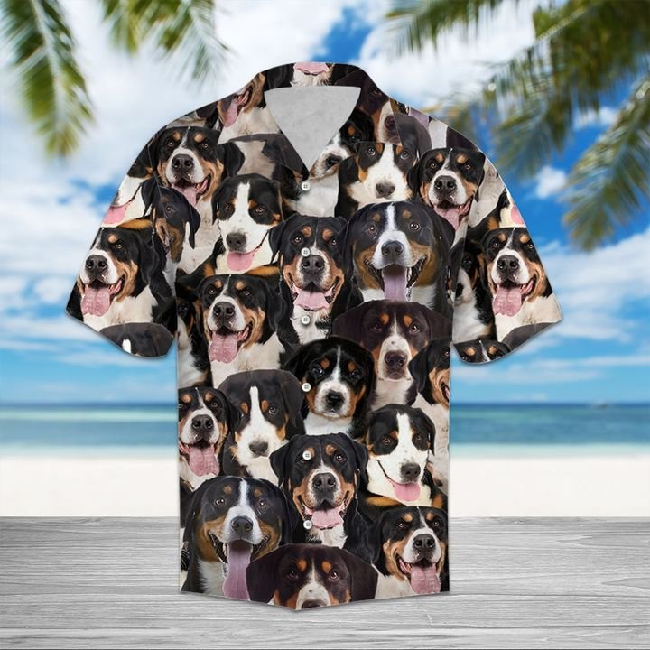 Greater Swiss Mountain Dog Hawaiian Shirt Summer Button Up Greater Swiss Mountain Dog Hawaiian Shirt Summer Button Up