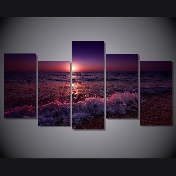 Greece Ionian Sea Evening Sky At Sunset - Nature 5 Panel Canvas Art Wall Decor Greece Ionian Sea Evening Sky At Sunset - Nature 5 Panel Canvas Art Wall Decor