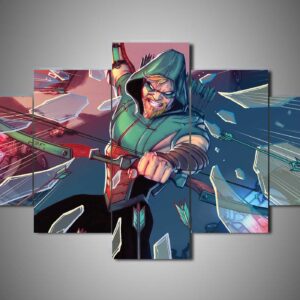 Green Arrow 3 - Dc 5 Panel Canvas Art Wall Decor