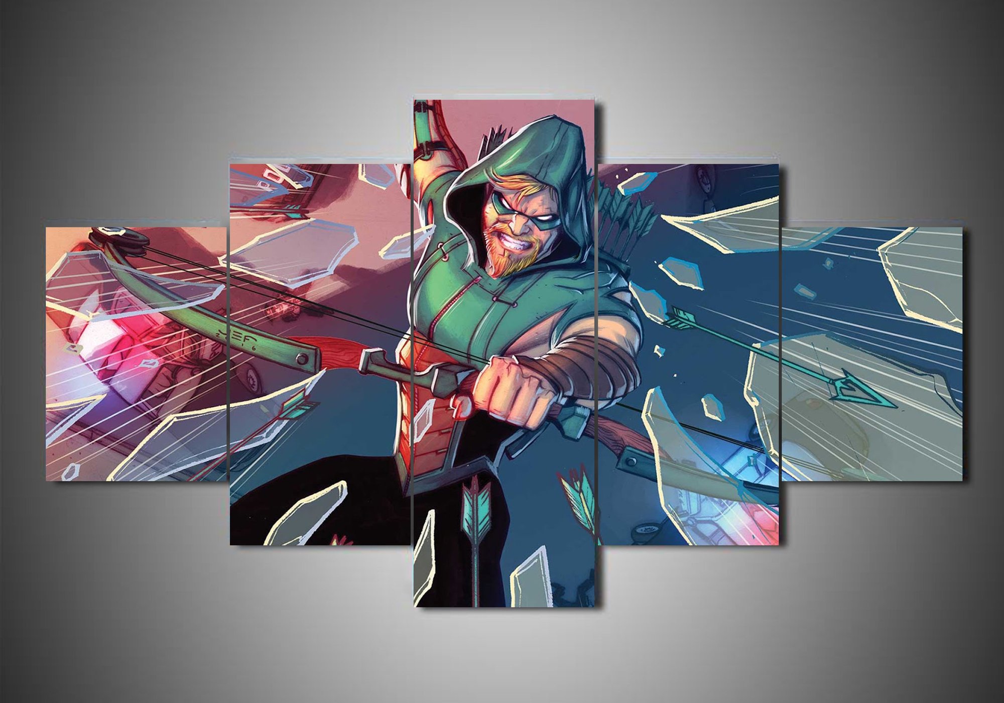 Green Arrow 3 - Dc 5 Panel Canvas Art Wall Decor Green Arrow 3 - Dc 5 Panel Canvas Art Wall Decor