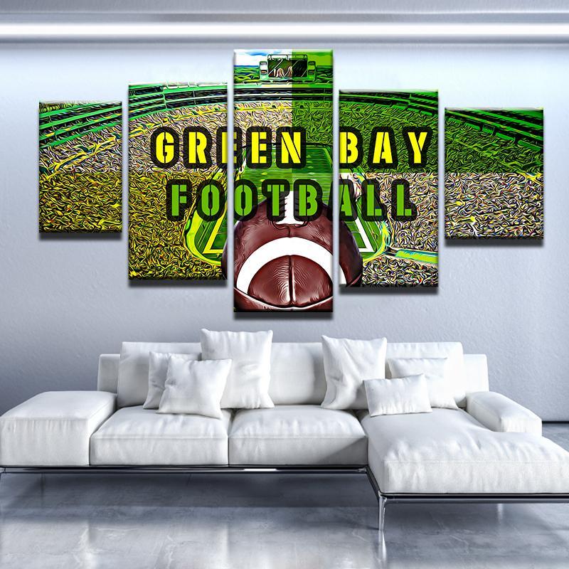 Green Bay Football - Sport 5 Panel Canvas Art Wall Decor Green Bay Football - Sport 5 Panel Canvas Art Wall Decor