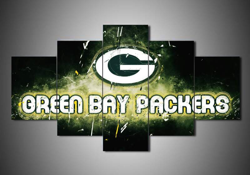 Green Bay Packers 2 - Sport 5 Panel Canvas Art Wall Decor Green Bay Packers 2 - Sport 5 Panel Canvas Art Wall Decor
