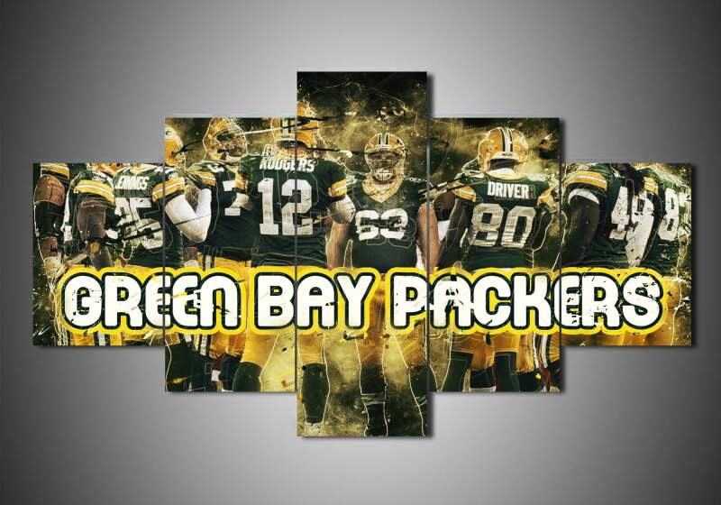 Green Bay Packers 3 - Sport 5 Panel Canvas Art Wall Decor Green Bay Packers 3 - Sport 5 Panel Canvas Art Wall Decor