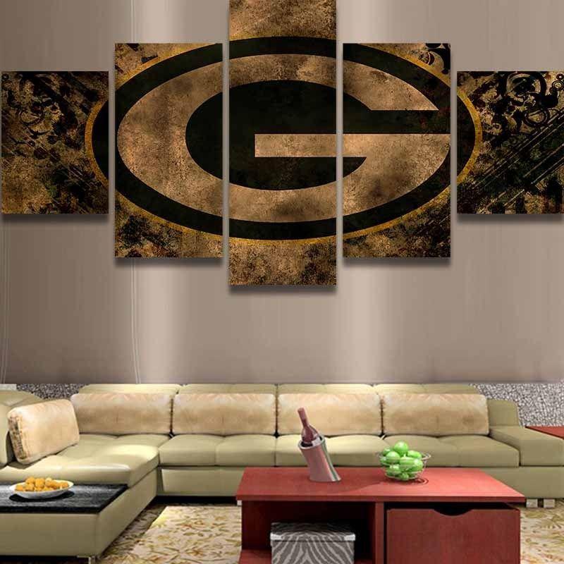 Green Bay Packers 6 - Sport 5 Panel Canvas Art Wall Decor Green Bay Packers 6 - Sport 5 Panel Canvas Art Wall Decor