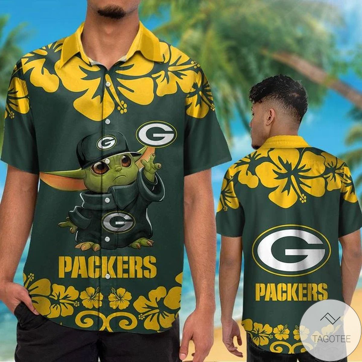 Green Bay Packers Baby Yoda Hawaiian Shirt Green Bay Packers Baby Yoda Hawaiian Shirt