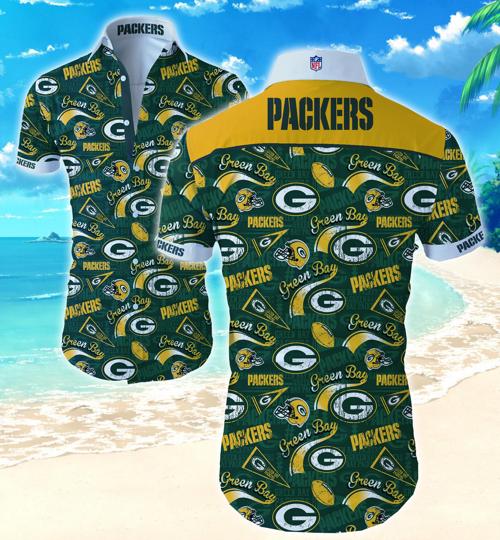Green Bay Packers Hawaiian Shirt Summer Button Up Green Bay Packers Hawaiian Shirt Summer Button Up