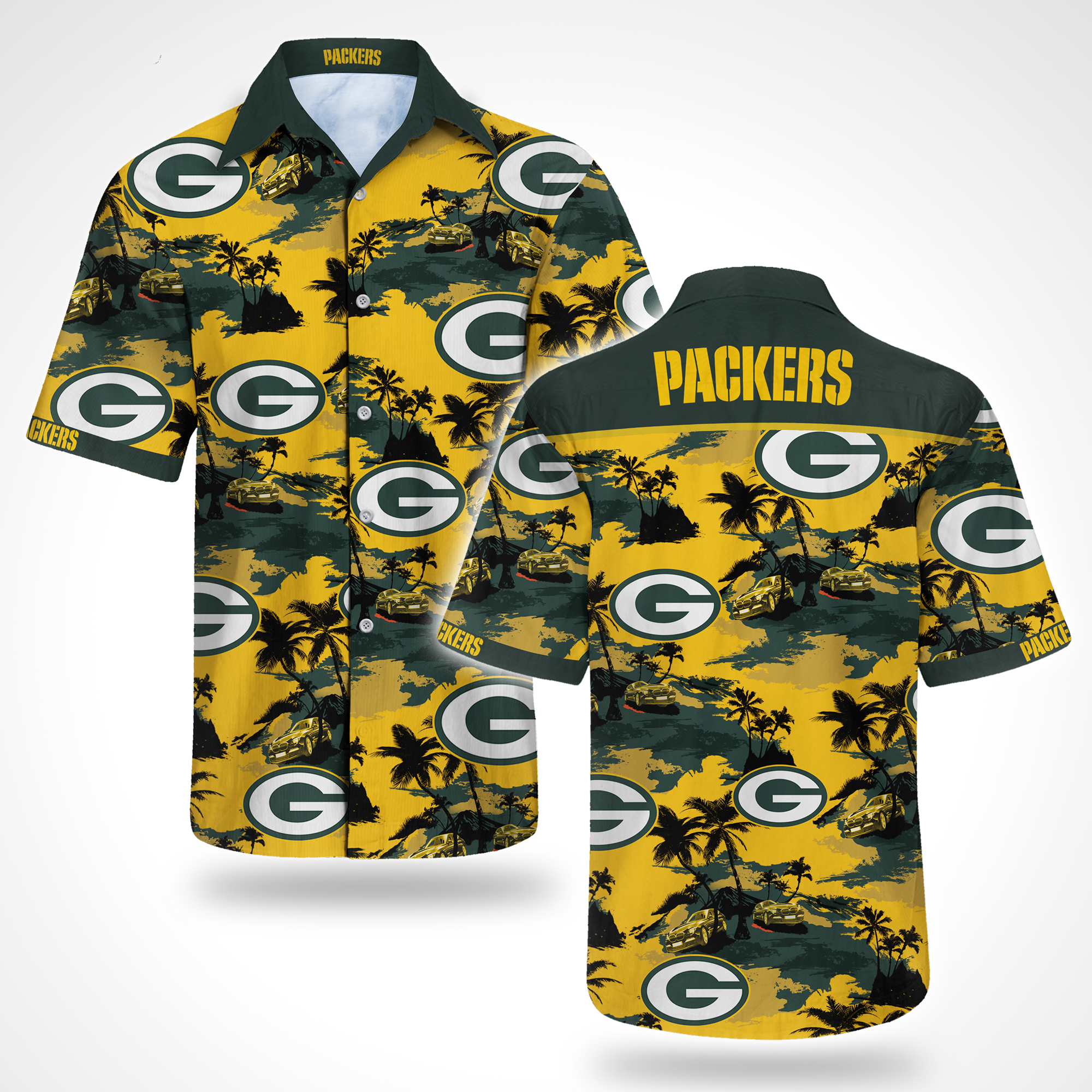 Green Bay Packers Hawaiian Shirt Summer Button Up Green Bay Packers Hawaiian Shirt Summer Button Up