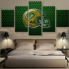 Green Bay Packers Helmet 1 - Sport 5 Panel Canvas Art Wall Decor