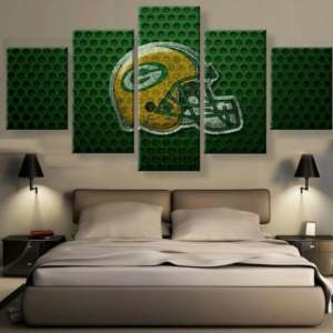 Green Bay Packers Helmet 1 - Sport 5 Panel Canvas Art Wall Decor