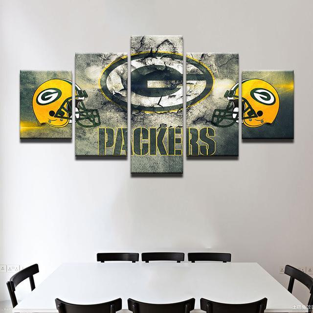 Green Bay Packers Helmet - Sport 5 Panel Canvas Art Wall Decor Green Bay Packers Helmet - Sport 5 Panel Canvas Art Wall Decor