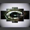 Green Bay Packers Logo Poster 2 Football - 5 Panel Canvas Art Wall Decor