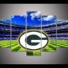 Green Bay Packers Stadium Logo Football - 5 Panel Canvas Art Wall Decor