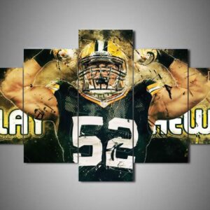 Green Bay Packers - Clay Matthews - Sport 5 Panel Canvas Art Wall Decor