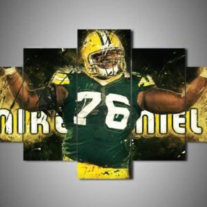 Green Bay Packers - Mike Daniels - Sport 5 Panel Canvas Art Wall Decor