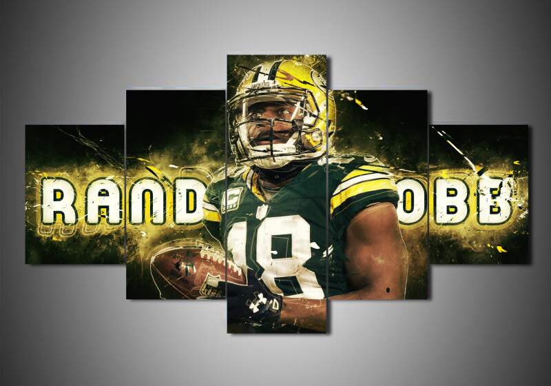 Green Bay Packers - Randall Cobb - Sport 5 Panel Canvas Art Wall Decor Green Bay Packers - Randall Cobb - Sport 5 Panel Canvas Art Wall Decor