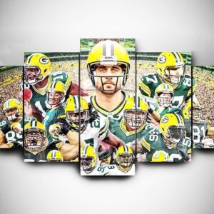 Green Bay Packers - Sport 5 Panel Canvas Art Wall Decor