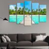 Green Beach - Space 5 Panel Canvas Art Wall Decor