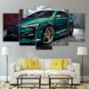 Green Car Mordern - Automative 5 Panel Canvas Art Wall Decor