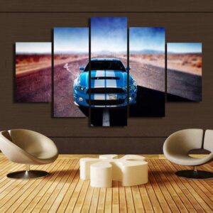 Green Cars - Automative 5 Panel Canvas Art Wall Decor