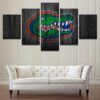Green Florida Gators - Sport 5 Panel Canvas Art Wall Decor