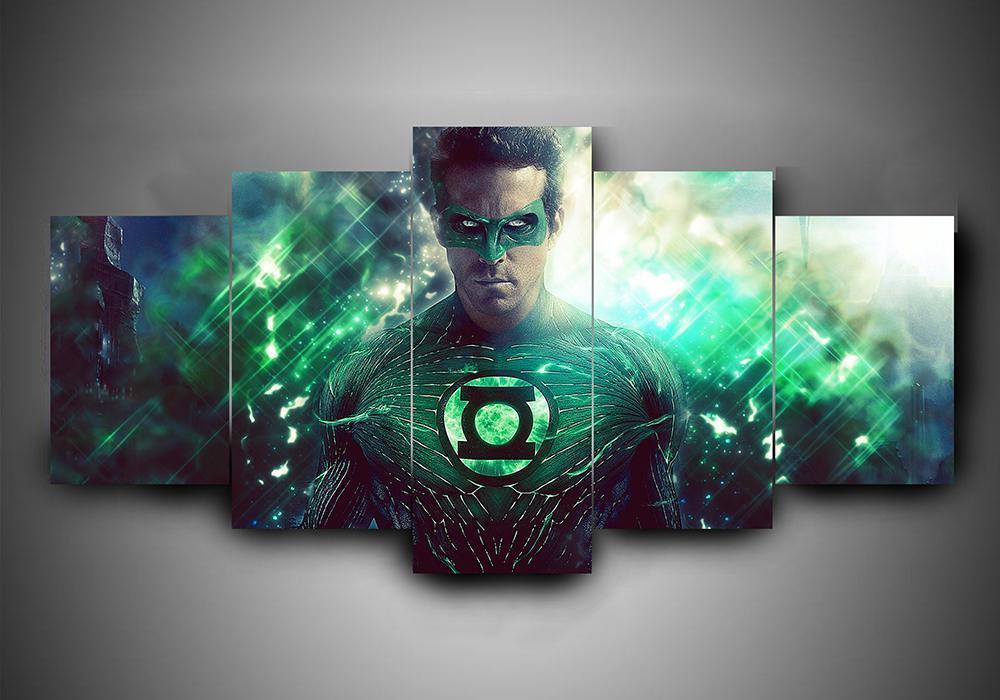 Green Lantern 1 - Dc 5 Panel Canvas Art Wall Decor Green Lantern 1 - Dc 5 Panel Canvas Art Wall Decor
