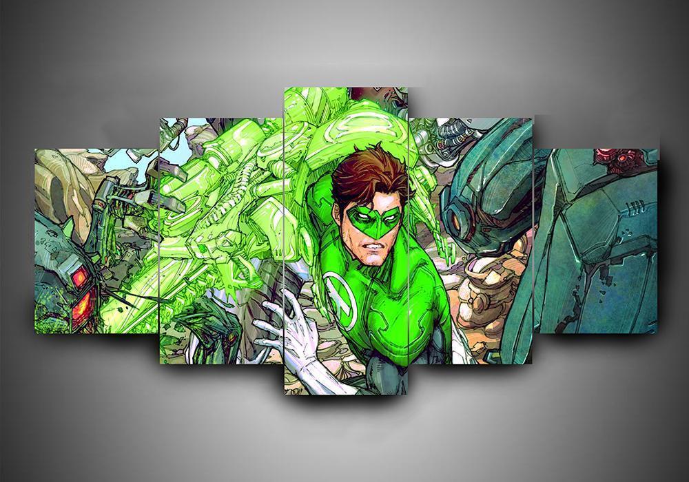 Green Lantern 2 - Dc 5 Panel Canvas Art Wall Decor Green Lantern 2 - Dc 5 Panel Canvas Art Wall Decor