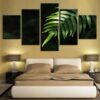 Green Leaves Still Life - Nature 5 Panel Canvas Art Wall Decor