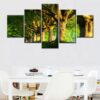Green Trees - Nature 5 Panel Canvas Art Wall Decor
