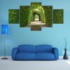 Green Tunnel Of Trees In Netherlands - Nature 5 Panel Canvas Art Wall Decor