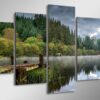 Green tree water - Nature 5 Panel Canvas Art Wall Decor