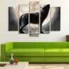 Grey Woolf Moonligh - Animal 5 Panel Canvas Art Wall Decor