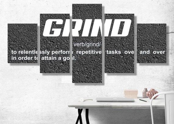 Grind - Abstract 5 Panel Canvas Art Wall Decor Grind - Abstract 5 Panel Canvas Art Wall Decor